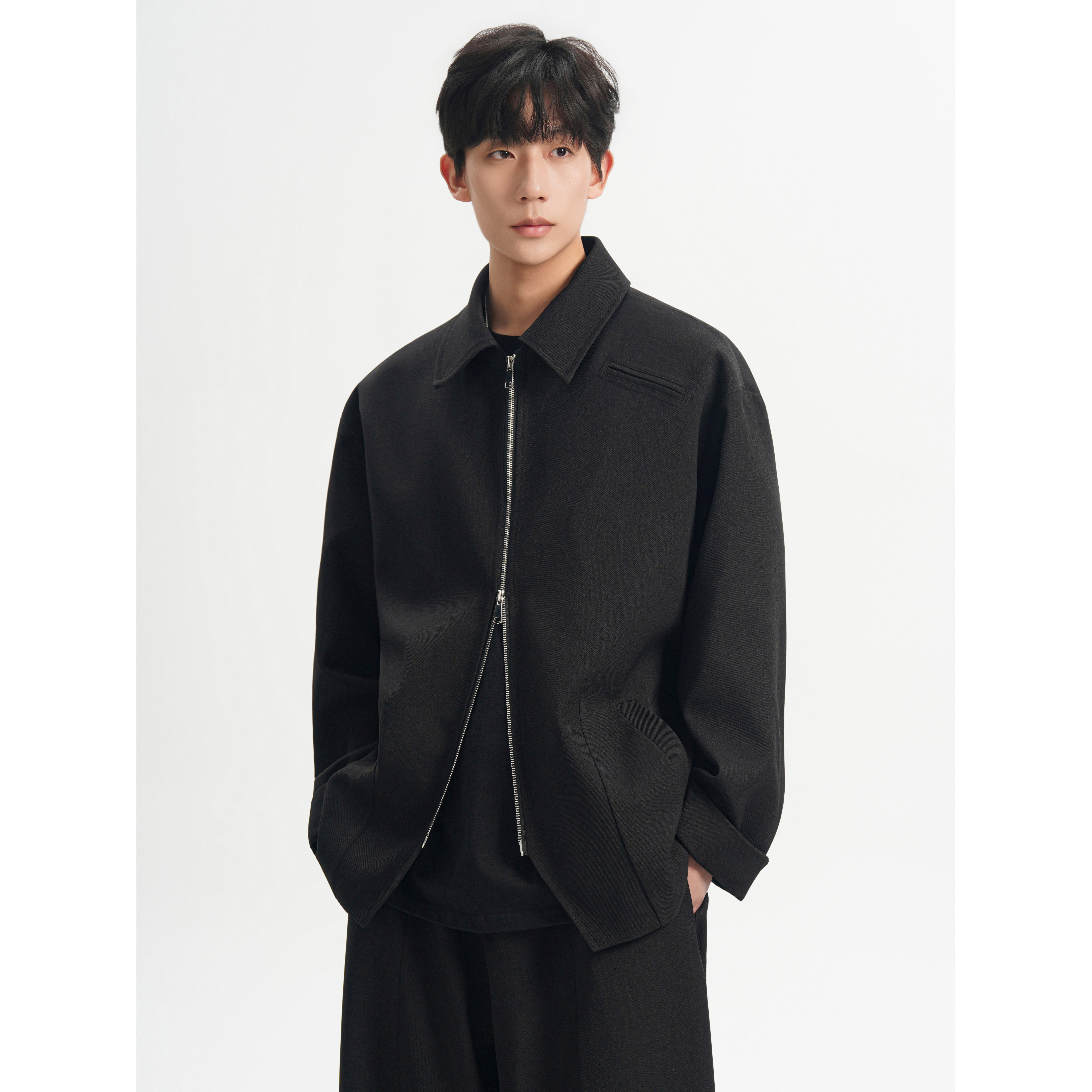 2026春夏新款高级感翻领夹克外套男韩版短款休闲套装F655-P95，男装夹克，电商A152