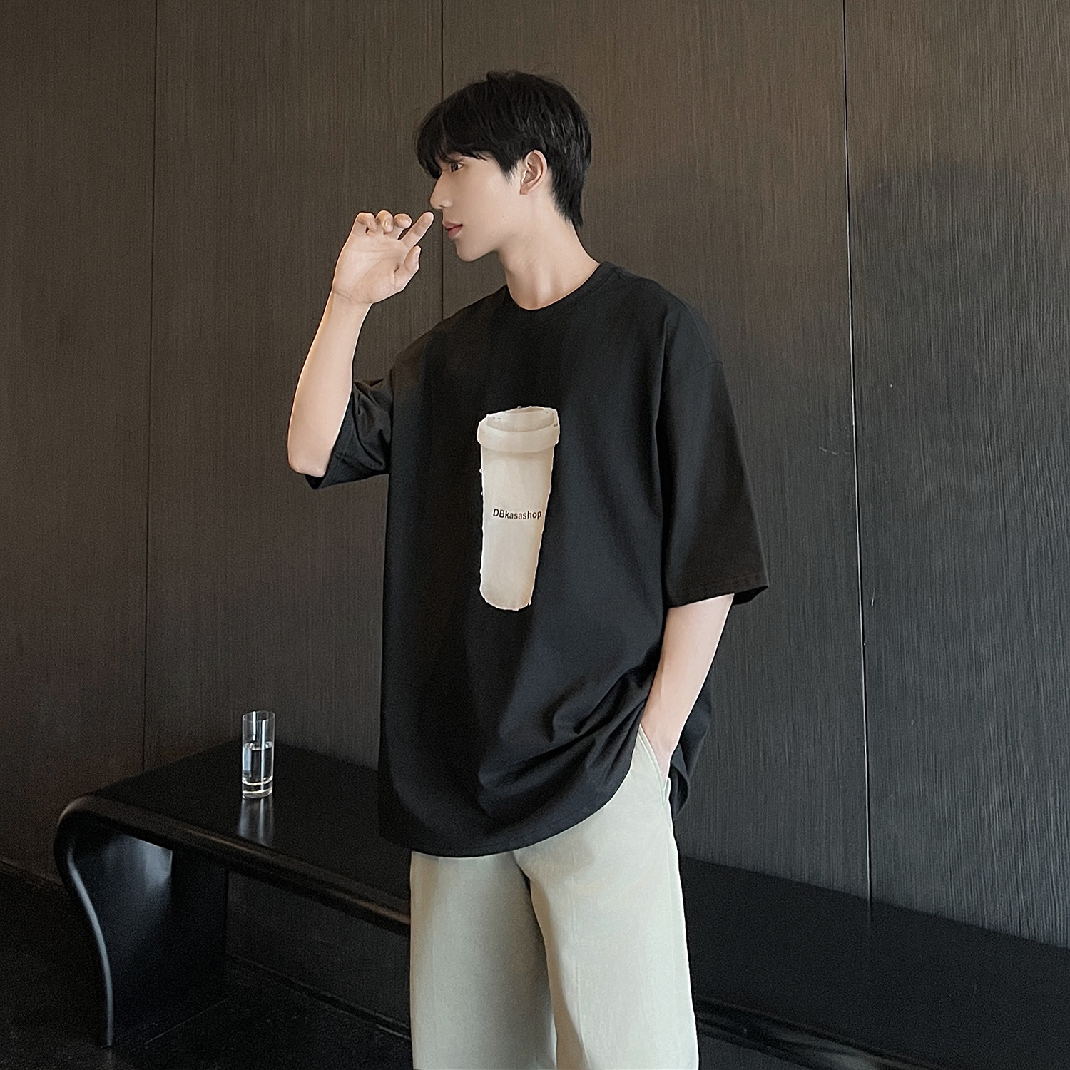 TX35-特P25控382025夏季新款韩版宽松圆领短袖t恤印花T恤潮流,男装T恤,电商A152
