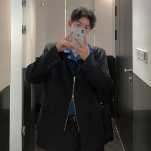 2025秋季新款韩版小西装外套oversize痞帅男士休闲西服F177-P95图片