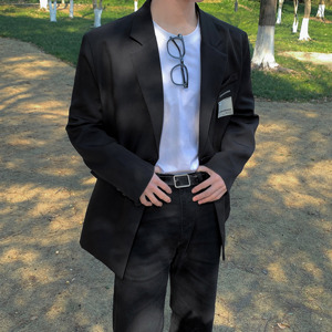 垫肩西装外套男秋冬ins潮痞帅高级感男装oversize西服XF120-P95图片
