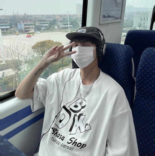 260克印花港风大码短袖T恤时尚重磅T恤男装 T83 M-5XL