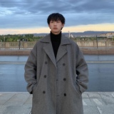 冬季毛呢大衣男中长款过膝西装领双排扣呢子风衣外套F236-P128，男装西服套装，电商A152