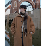 长款过膝风衣外套男秋季潮牌ins英伦帅气休闲毛呢大衣F258-P128，男装风衣，电商A152