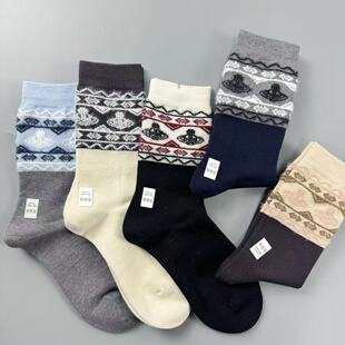 【四】土星西太后双针钻饰羊绒暖绒貂绒冬厚款中高筒袜子