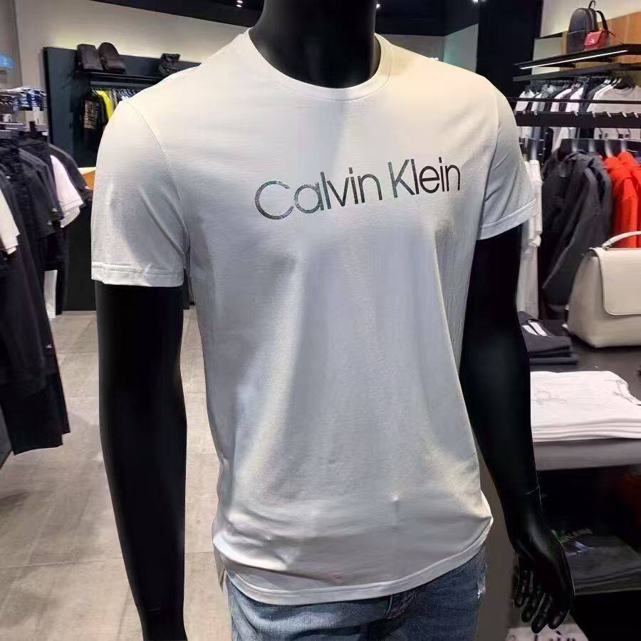 CK短袖T恤男 韩版修身男装 夏季透气体恤时尚经典logo 男士打底衫