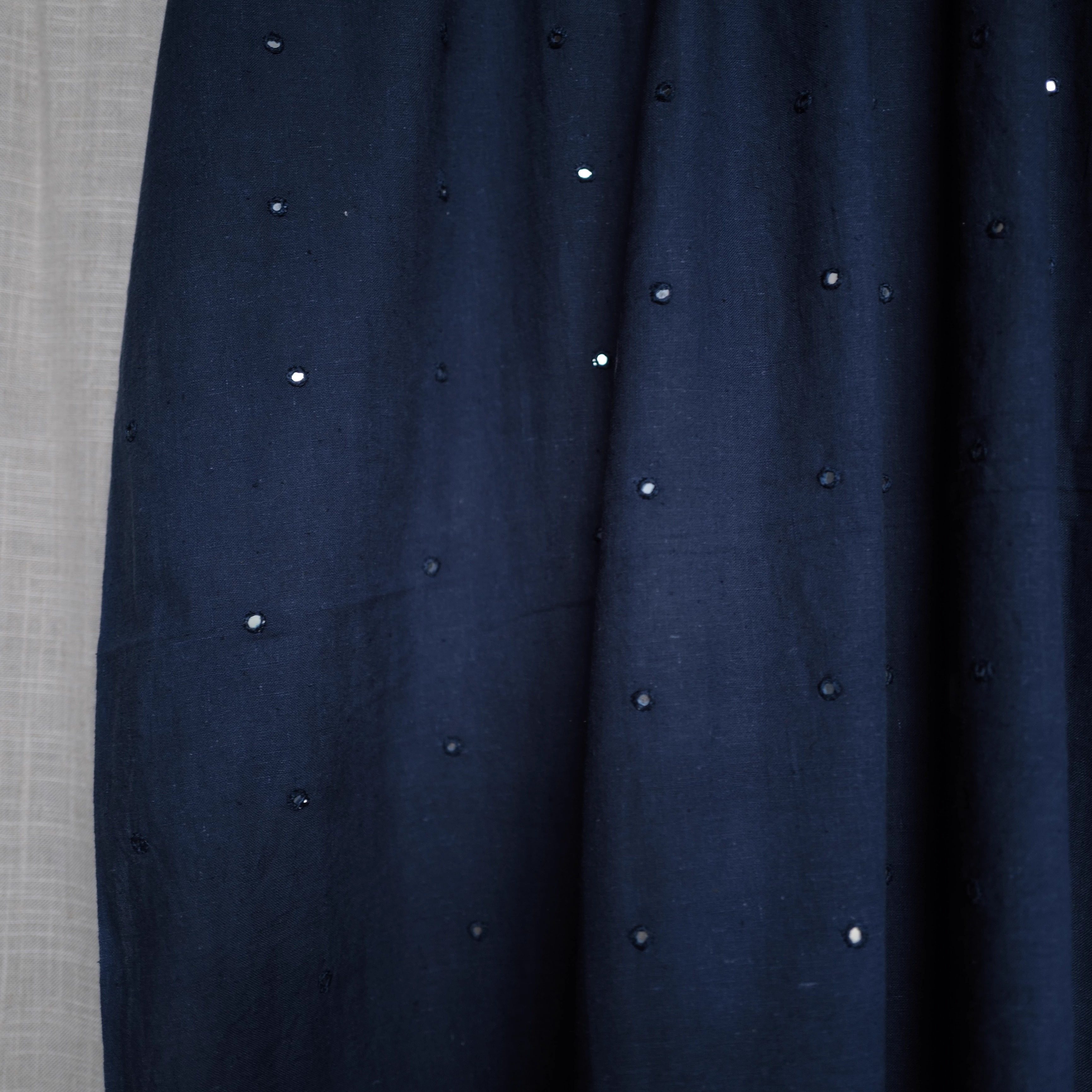 天空之镜深蓝手织棉布