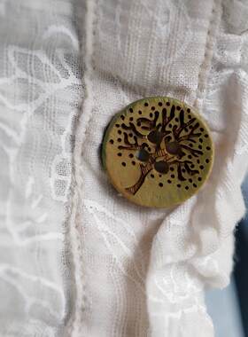 英国TextileGarden焦黄绿树纽扣