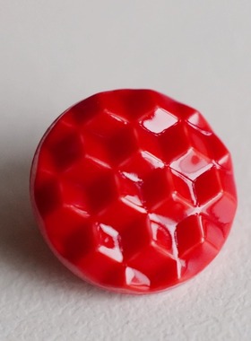 15mm一颗价英国Textile Garden红色光亮陶瓷感立体蜂窝纹理纽扣