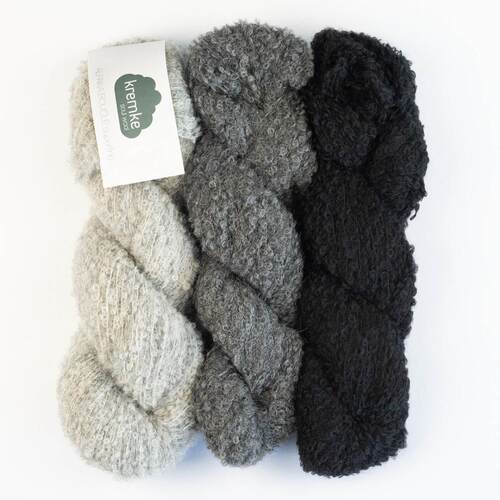 黑色 KREMKE SOUL WOOL Alpaka Bouclé超细纤维羊驼毛圈圈线