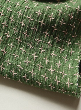 10cm长价134cm宽英国Merchant and mills香豌豆绿十字绣棉布