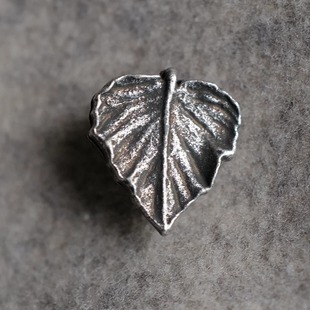 Garden沧桑感银叶片造型纽扣 15mm1颗价分量轻非金属英国Textile
