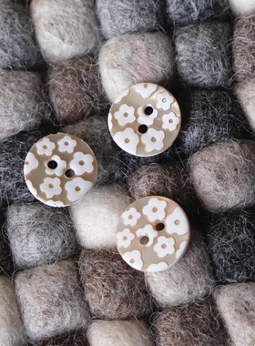 13mm一颗价德国JIM白色碎花自然珍珠母纽扣