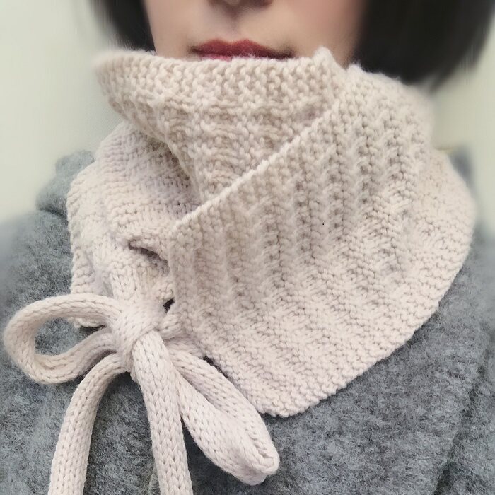 零基础编织者上下针纹理lark线格丽塔系带蝴蝶围脖diy编织材料包