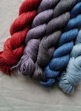 Quince不饱和色夏季编织清爽透气有机亚麻毛线Kestrel交叉T原版线