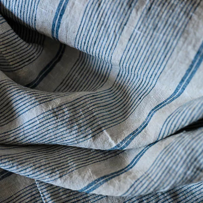 128cm宽多萨水韵条纹亚麻布