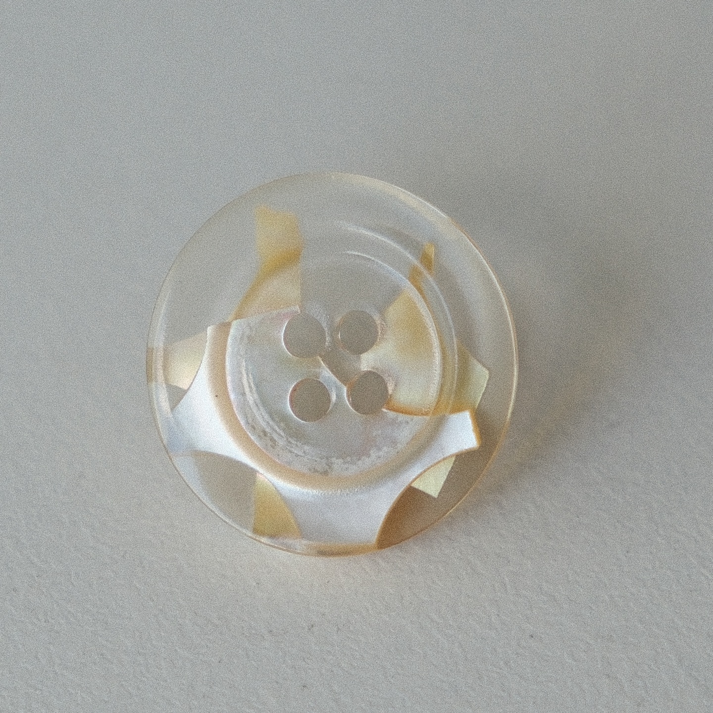 奶油色贝壳碎片镶嵌透明纽扣