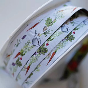 90cm长 Garden各种萝卜田园风图案织带 15mm宽英国Textile
