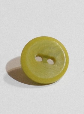 13mm一颗价德国JIM两面可用两孔芥末绿色象牙棕榈纽扣