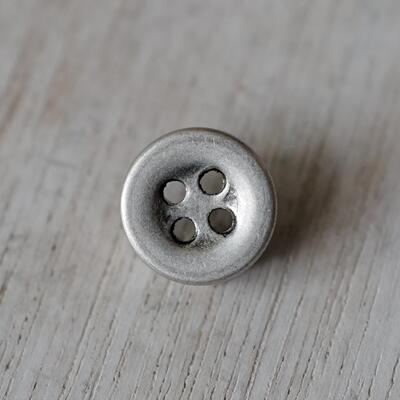 11mm多一颗价德国JIM利落工业风立体中心微凹哑光银色金属纽扣