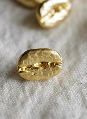 13mmx9mm1颗英国Textile Garden仿金属ABS磨砂金咖啡豆纽扣