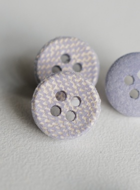 13mm一颗价格英国Textile Garden微绒毛灰紫色波纹纹理纽扣