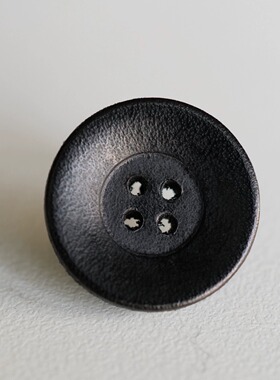 20mm一颗价德国JIM古典简洁黑色宽边皮革纽扣