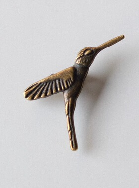 27mmx13mm多一颗价法国1930年代优雅精致蜂鸟造型金属纽扣