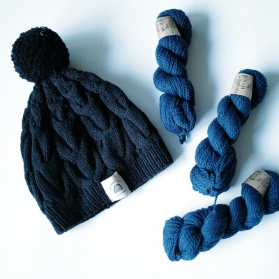 复古羊毛线麻花帽编织材料包