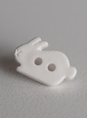 最宽处15mm一颗价英国Textile Garden光亮白色兔子造型纽扣