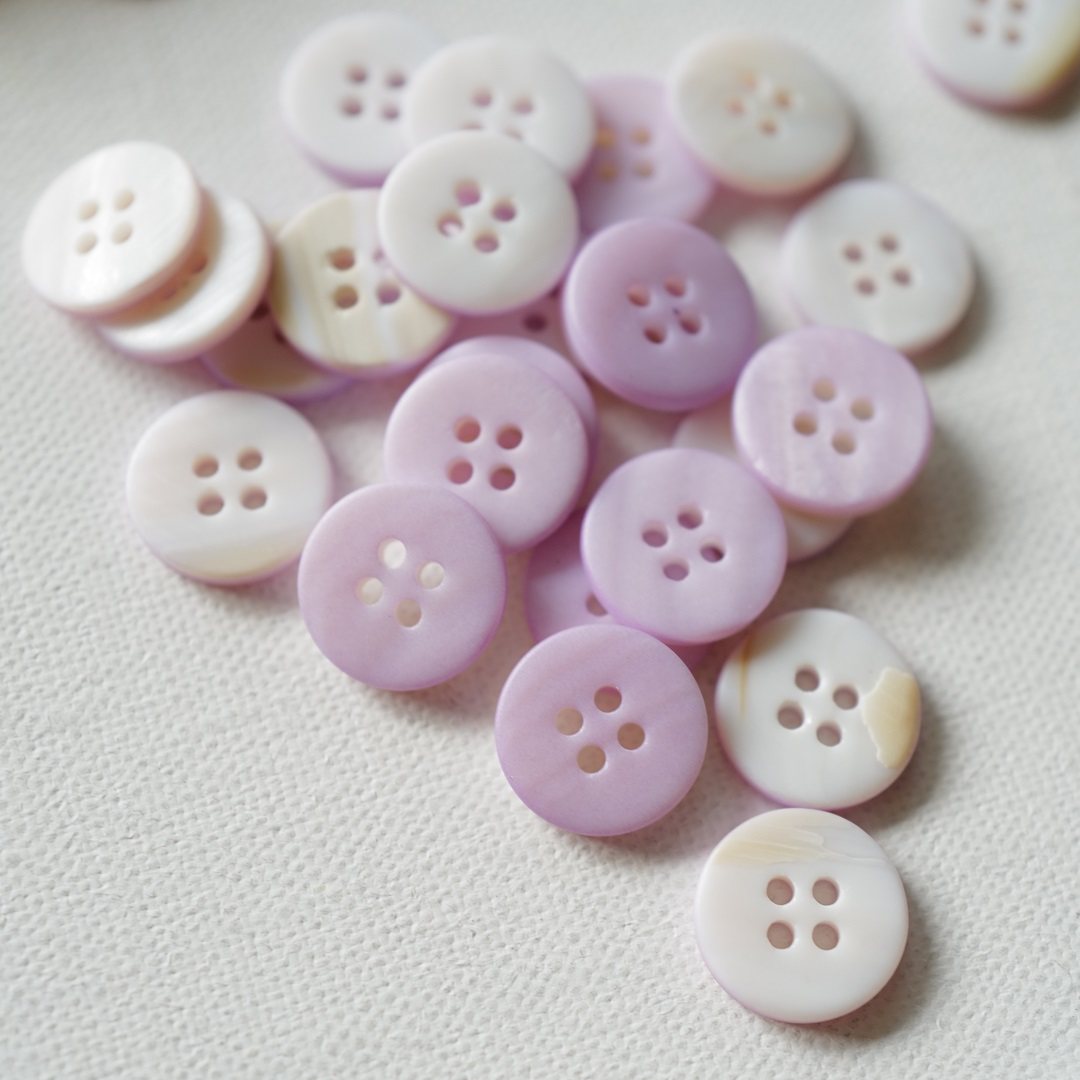 15mm一颗价格英国 textile garden非常浅粉紫色哑光河贝纽扣