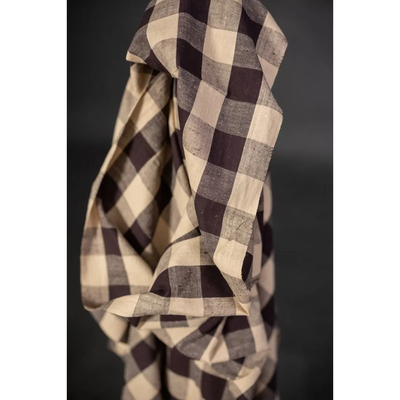 20cm长价114cm宽英国Merchant and mills咖啡奶油色格纹棉布