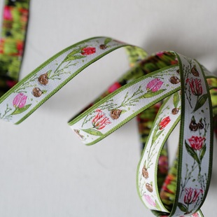 一米价格 15mm宽英国Textile Garden球茎花卉图案织带