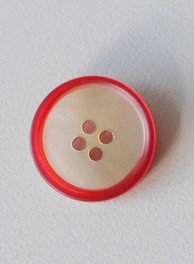 20mm一颗价英国Textile Garden红色凸边和背面贝壳纽扣