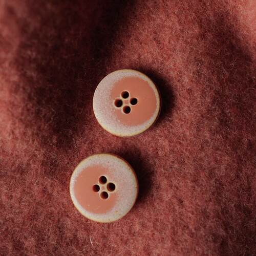 英国TextileGarden珊瑚粉橘纽扣