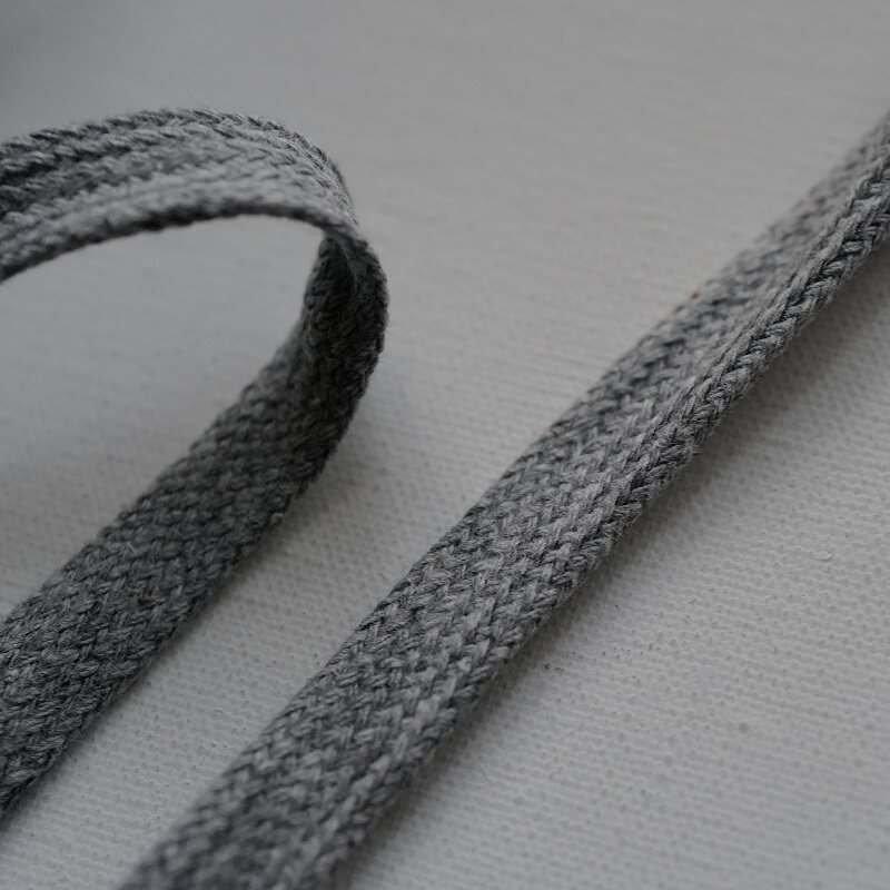 10mm宽再生棉杂灰色抽绳带