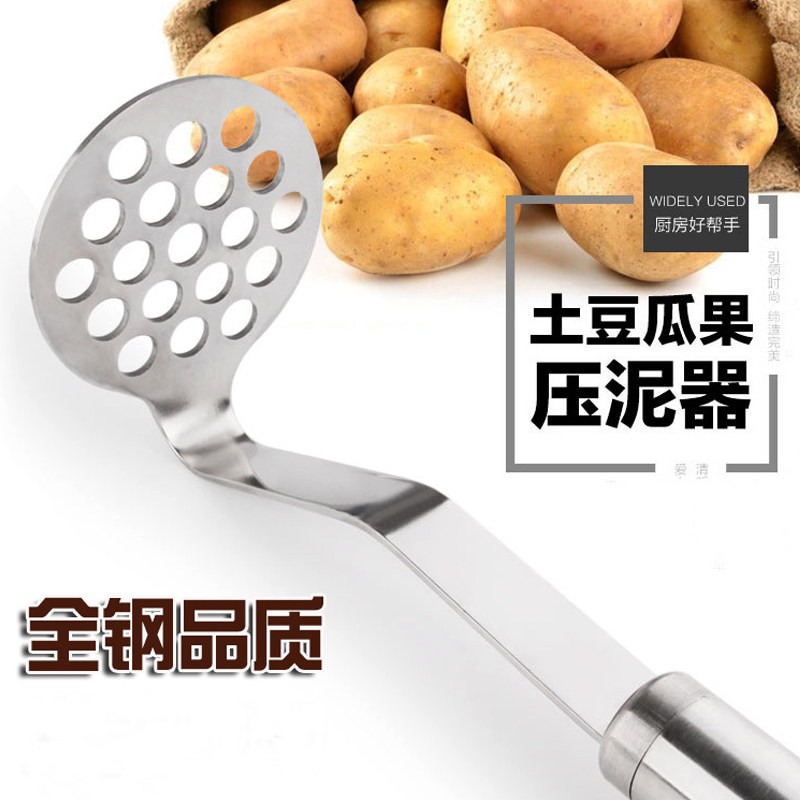 새로운 올스틸 감자 으깨기 다기능 스테인레스 스틸 식품 보충제 멜론 및 과일 으깨기 창의적인 수동 프레스