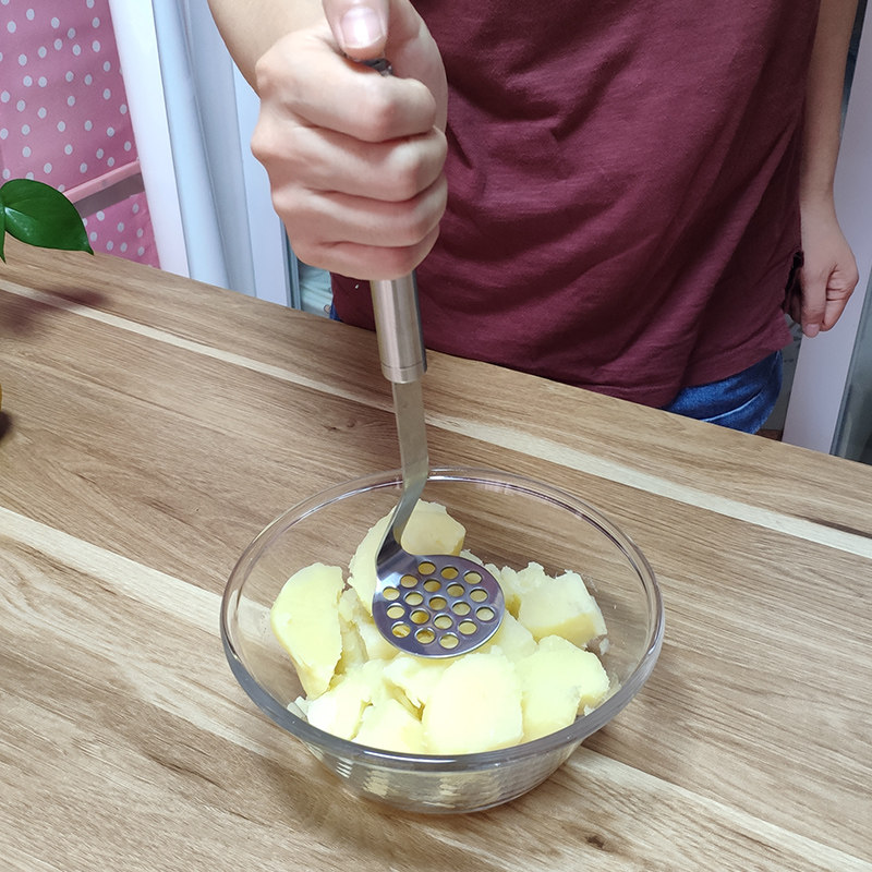 새로운 올스틸 감자 으깨기 다기능 스테인레스 스틸 식품 보충제 멜론 및 과일 으깨기 창의적인 수동 프레스