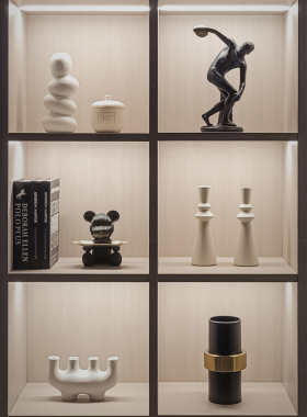 简约现代样板间书柜家居软装饰品