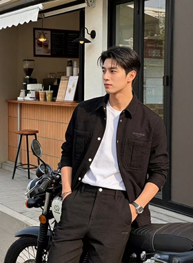 CHESTER CHARLES | 2026新款 男款 口袋长袖衬衫长裤黑色纯棉套装