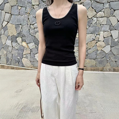 CHESTER CHARLES | 2026新款 舒适透气锯齿包边小香风针织背心