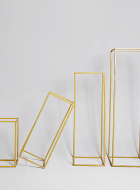 新款铁艺几何方框长方框立体婚庆道具婚礼路引迎宾区橱窗创意摆件