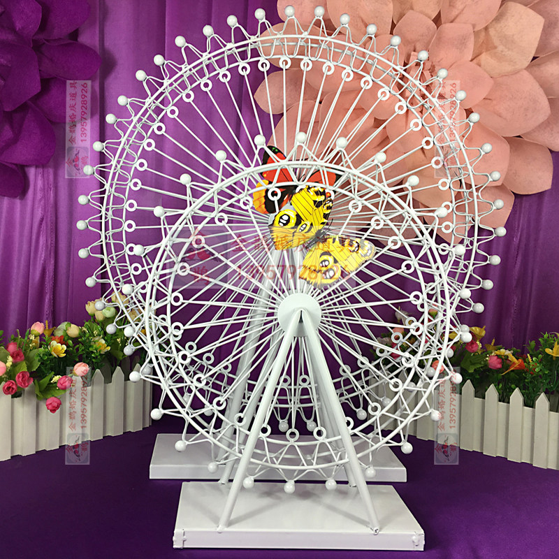 铁艺复古摩天轮婚礼迎宾区签到台布置橱窗家居摆件婚庆道具