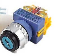 正品一佳 LAY37 YJ139自锁带钥匙按钮开关 2档位 Y090-11Y2 22mm