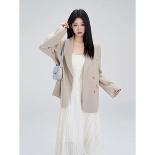 西装吊带早初春白色连衣裙子两件套装女搭配一整套2025新款小个子