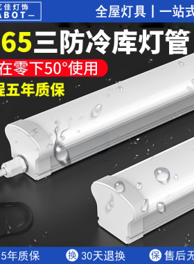 LED三防灯长条灯IP65户外防水防潮车间厂房冷库浴室吸顶照明灯管