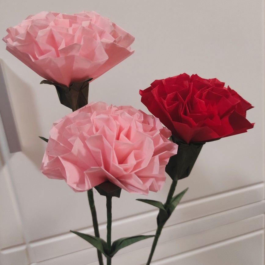 折纸康乃馨 酒杯玫瑰diy材料包 可做20朵 母亲节教师节情人节礼物