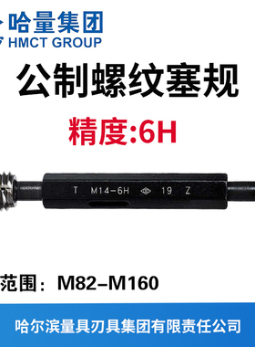 哈量公制螺纹塞规 通止规 精度6H M82M85M90M95M100M105M110M120