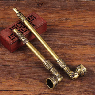 黄铜制造旱烟杆加厚款老式大烟锅子烟斗旱烟烟草烟丝斗专用便携带