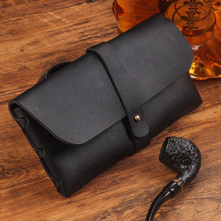 烟斗包PU皮斗包皮革烟斗收纳包男士简约便携烟斗盒打火机配件包