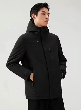 羽绒服男 短款连帽外套 男装尾货 时尚青年冬季黑色羽绒服 三色